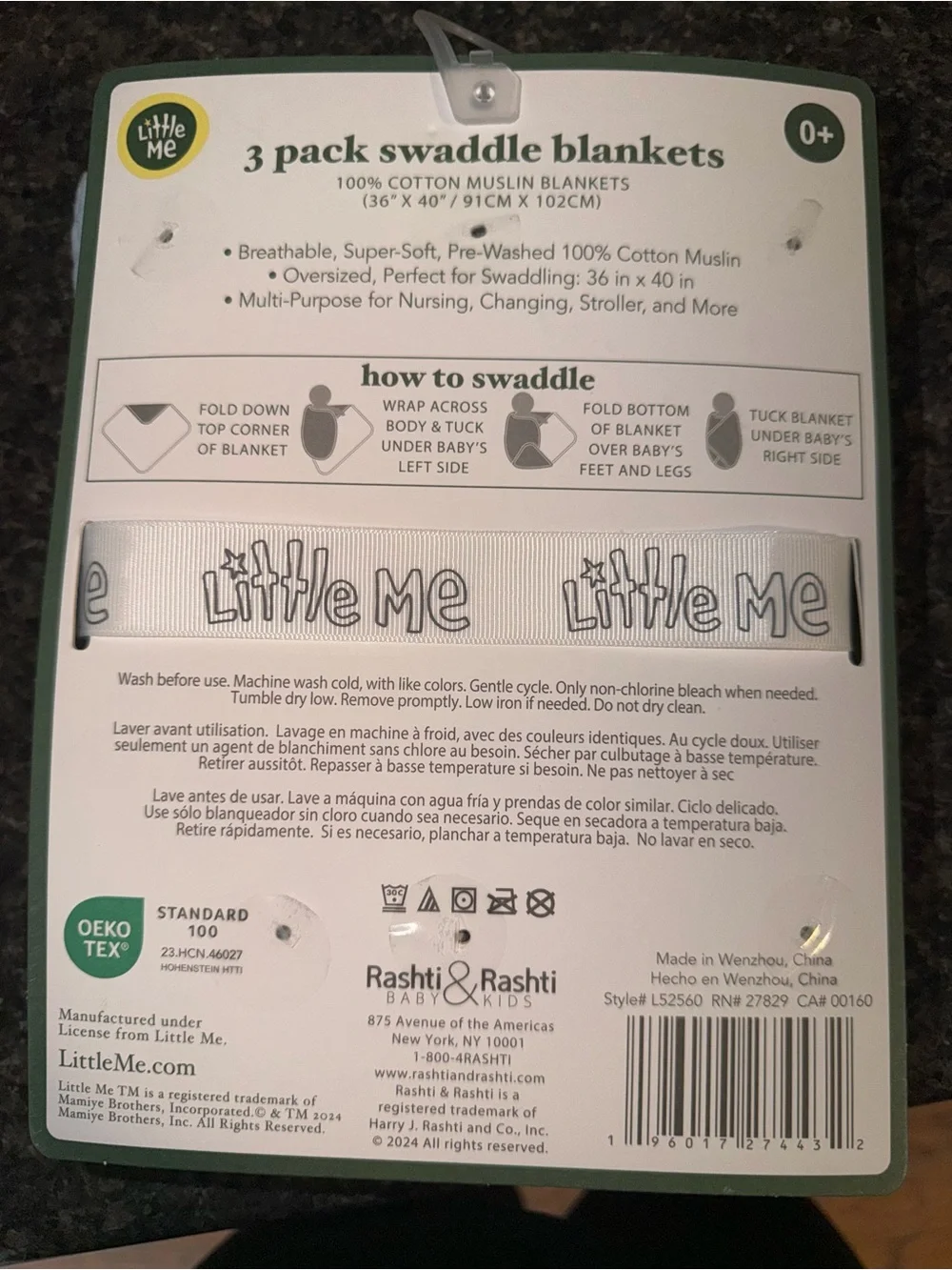 ⭐️ 2 - Little Me swaddle blankets